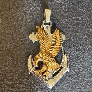 Stainless steel, Gold and Silver Eagle Anchor Pendant